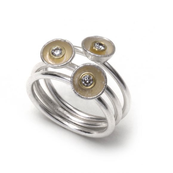 acorn cup ring + diamonds