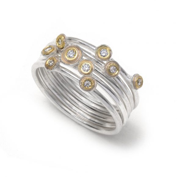 xs acorn cup rings + 9 diamonds